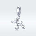 S925 Sterling Silver Cute Balloon Dog Charm DIY Bracelet Accessory, Style:Bead