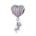 S925 Sterling Silver Bear Balloon Heart-shaped Inlaid Zirconium  DIY Bead Bracelet Accessories, S...