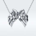 S925 Sterling Silver Angel Wings Loose Beads DIY Beaded Bracelet, Style:Bead+Chain