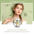 S925 Sterling Silver Golden Heart-shaped Beads DIY Bracelet Accessory