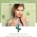 Fresh Cactus DIY Beaded Ladies Bracelet Accessories S925 Sterling Silver Charm