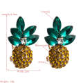 1 Pair Alloy Inlaid Colorful Rhinestone Pineapple Earrings(White)