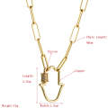 Copper Zircon Plated Real Gold Necklace Exquisite Clavicle Necklace(Palm)