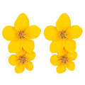 2 PCS Ladies Fashion Geometric Flower Earrings(Yellow)