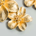2 PCS Ladies Fashion Geometric Flower Earrings(Yellow)