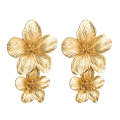 2 PCS Ladies Fashion Geometric Flower Earrings(Golden)