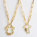 Brass Micro-inlaid Zircon Delicate Clavicle Chain Cross Pendant Necklace(Cross)