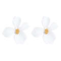 7 Pairs Women Fashion Flower Alloy Petal Earrings(White)
