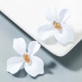 7 Pairs Women Fashion Flower Alloy Petal Earrings(White)