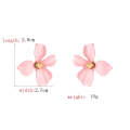 7 Pairs Women Fashion Flower Alloy Petal Earrings(Light Pink)