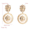3 Pairs Baroque Retro Lion Head Earrings Female Personality Exaggerated Earrings(Golden)
