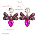2 Pairs Boho Butterfly Exaggerated Earrings(Rose Red)