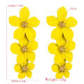 2 Pairs Multilayer Flower Earrings Alloy Paint Long Earrings(Yellow)
