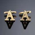 1 pair gold letters A-Z name Cufflinks men French shirt Cufflinks(A)