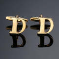1 pair gold letters A-Z name Cufflinks men French shirt Cufflinks(D)