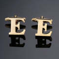 1 pair gold letters A-Z name Cufflinks men French shirt Cufflinks(E)