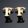 1 pair gold letters A-Z name Cufflinks men French shirt Cufflinks(F)