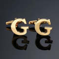 1 pair gold letters A-Z name Cufflinks men French shirt Cufflinks(G)