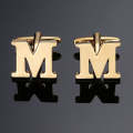 1 pair gold letters A-Z name Cufflinks men French shirt Cufflinks(M)