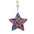 2 PCS Cute Chaveiro Star Keychain Glitter Pompom Sequins Key Chain Gifts for Women Llaveros Mujer...