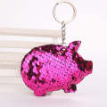 2PCS Cute Chaveiro Pig Keychain Glitter Pompom Sequins Key Chain Gifts for Women Llaveros Mujer C...