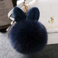 Fur Pom Keychains  Rabbit Fur Ball Keychain(dark blue)