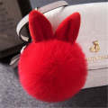 Fur Pom Keychains  Rabbit Fur Ball Keychain(red)