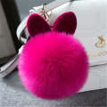 Fur Pom Keychains  Rabbit Fur Ball Keychain(magenta)