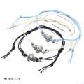 Boho Anklet Wax String Sea Turtle Lacing Foot Jewelry Beads Bracelet for Women(white)