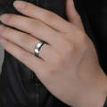 Men Ring, Ring Size:7(Silver)
