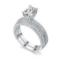 Double Row For Women Fashion Cubic Zirconia Wedding Engagement ring, Ring Size:7(Egg Shape White ...