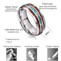 Ceramic Tungsten Steel Dragon Texture Ring for Men, Ring Size:8