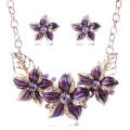 Crystal Enamel Flower Jewelry Sets For Women(Purple)