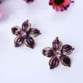 Crystal Enamel Flower Jewelry Sets For Women(Purple)