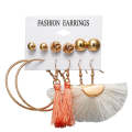 Women Long Tassel Stud Earrings Set Bohemian Flower Heart Earring(B11-02-05)