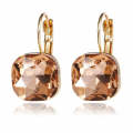Women Fashion Color Square Stud Earrings Crystal Rhinestone Earring(Champagne)