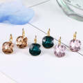 Women Fashion Color Square Stud Earrings Crystal Rhinestone Earring(Champagne)