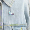 2PCS Blue waves brooch Enamel Pin buckle Cartoon Metal Brooch for Coat Jacket Bag Pin Badge Sea J...