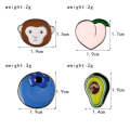 2 PCS Avocado Monkey Peach Blueberry Metal Lapel Pins Hard Enamel Pin Cute Badge Fashion jewelry(...