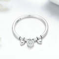 925 Sterling Silver Heart  Ring Women Wedding Engagement Jewelry, Ring Size:6