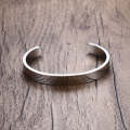 8mm Width Women Men Stainless Steel Surface Bracelet Bangle(Silver)