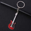 2 PCS Creative Guitar Keychain Metal Musical Instrument Pendant(Red)