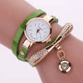 Fashion Women Casual Bracelet Leather Band Watch(Green)