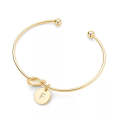 Alloy Letter F Bracelet Snake Chain Charm Bracelets(Gold)