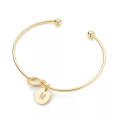 10pcs Alloy Letter M Bracelet Snake Chain Charm Bracelets, Size:M (Gold)