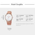 Geneva Fashion Quartz Watch Men Women Mesh Stainless Steel Watchband(Rose gold Sheel black dial b...