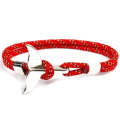 Whale Tail Anchor Charm Nautical Survival Rope Chain Bracelets(Red)