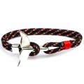 Whale Tail Anchor Charm Nautical Survival Rope Chain Bracelets(Red)