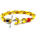 Whale Tail Anchor Charm Nautical Survival Rope Chain Bracelets(Yellow)