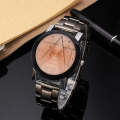 2 PCS Brown Glass Gear Tungsten Steel Strap Watch for Men / Women(Men White)